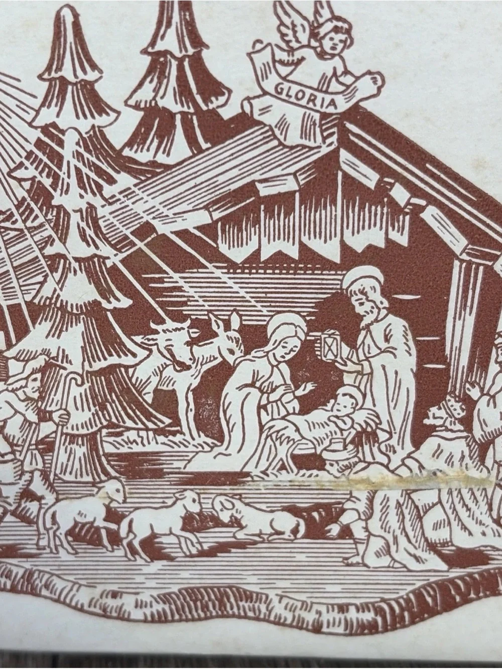 Vtg 1960's Shiny Brite Xmas Plastic Nativity Scene Diorama Germany - READ -